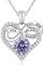Jewlpire Infinity Heart Necklace for Women with 925 Sterling Silver Chain, CZ Diamond Silver Necklaces for Women, Christmas,Valentines, Birthday, Jewelry Gift for Women Wife-Alexandrite