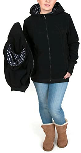 Babytrage Jacke Damen Gemütlich Sanft 3 in 1 Tragejacke für Mama und Baby mit Kapuze Langarm Umstandsjacke Warm Tragepullover Abnehmbar Herbst und Winter Freizeitjacke,004,XL