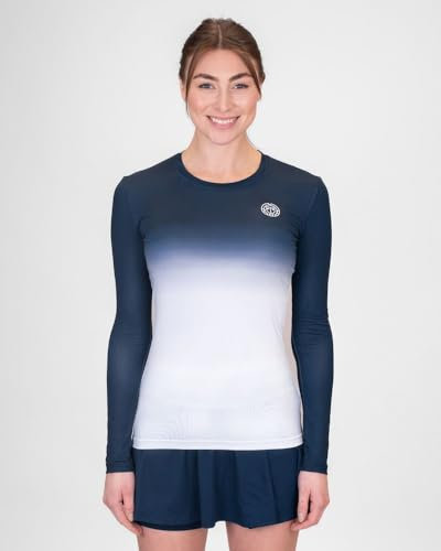 BIDI BADU Damen Crew Gradiant Longsleeve - Dark Blue, White, Größe:XS