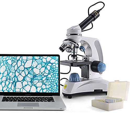 SWIFT SW150-EP1-5PBC - Set microscopio monoculare per bambini, con fotocamera oculare da 1,3 MP, 40 x 1000 X