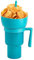 holexty Stadium Tumbler with Snack Bowl | 2 in 1 Snack Tumbler with Straw | Cup Bowl Combo | Snack and Drink Cup | Snack Tumbler | Reusable Leakproof Snack Cup for French Fries, Blue