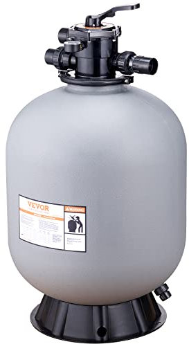 VEVOR Filtro a sabbia, 24 pollici, portata fino a 65 GPM, sistema di filtraggio a sabbia per piscine fuori terra con valvola multiporta a 7 vie, filtro, controlavaggio, risciacquo