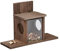 Relaxdays Eichhörnchen Futterhaus, Holz, 2 Eingänge & Sitzplattformen, zum Aufhängen, Eichhörnchenfutterstation, braun, 1 Stück