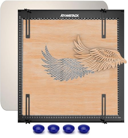 ATOMSTACK F2 - Tavolo da lavoro a nido d'ape, 400 x 400 mm, per macchina per incisione laser, piastra protettiva in metallo e fissaggio