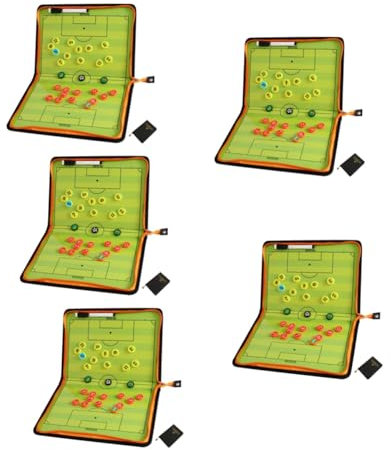 ABOOFAN 5 Sätze Fußball-taktiktafel Magnetische Fußball-taktikmappe Lederwerkzeug Professioneller Football Magnetisches Fußball-klemmbrett Fußballbrett Planke Gang Drinnen Pu Lehrtafel