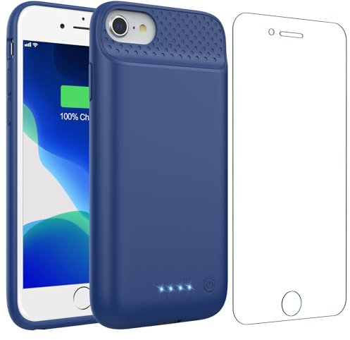 Feob Battery Case for iPhone 8/7/6s/6/SE (2022/2020), Powerful 7000mAh Slim Portable Protective Charging Case - Blue