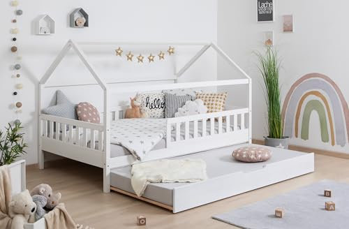TiCAA Kinderbett Hausbett Kay inkl. Zubehör