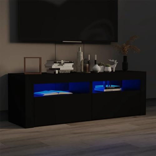 Gecheer TV Stand Unit TV Cabinet LED TV Entertainment Center Cabinet Living Room Storage Furniture Black 120x35x40 cm