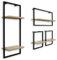 holz4home® 4-teiliges Wandregal Set I Schwarz gerahmt mit Holzoptik I Hochwertiges MDF I inkl. Befestigungen aus Stahl für Schweberegal Industrial Flair