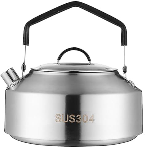 Campingkocher Teekanne Wasserflasche Teekessel Küchenwasserkanne Campingzubehör Wasserkocher Herdkessel Herdkessel Kaffeekessel Tragbare Edelstahl-Wasserflasche