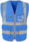 HYCOPROT Sicherheitswesten Warnweste Hohe Sichtbarkeit Sicherheit Reflektierendes Weste Executive Manager Workwear Jacke Zip Band Brace Handytasche Ausweishalter (4XL, Blau)