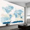 Générique Art Papier Peint Intissé Style Minimaliste Carte du Monde, Bleu Clair Papier Peint Photo 300 x 210 cm (L x H), pour Fresque Murale 3D HD pour Salon Chambre Cuisine