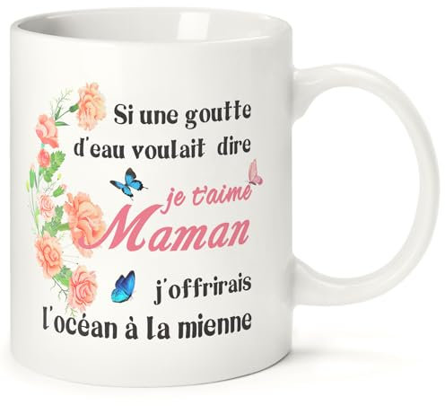 Idee Cadeau Fete des Meres Tasse a Café 350 ml, Cadeaux Maman Original Mug Anniversaire Mamie Tasse à thé pour Noel Fete des Meres Amies Saint Valentin Grand-Mère