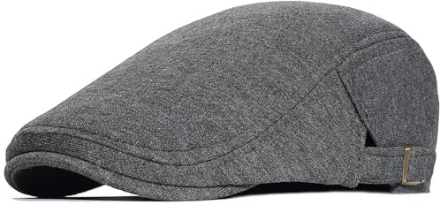 Bigoco Schiebermütze Herren Schirmmützen Baskenmütze Newsboy Beret Hut,Flatmütze Baumwolle 1920 Stil Einstellbare Cabbie Gatsby Barett Cap