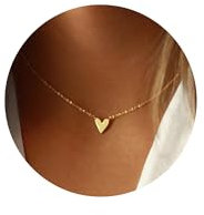 TINGN Herz Kette für Mädchen - 14K Gold Vergoldet Herz Halskette Damen Personalisierte Kette Modeschmuck Personalisierte Geschenke für Frauen Freundin Geburtstagsgeschenk für Mädchen 6 7 8 9 Jahre