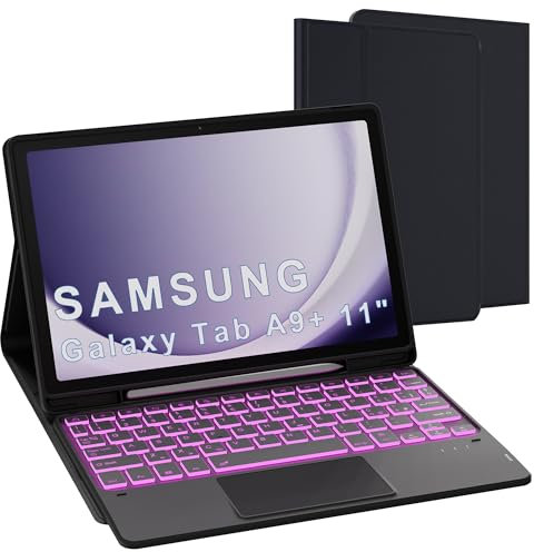 Tastiera Custodia per Samsung Galaxy Tab A9+ 11 Pollici (SM-X210/X216/X218) - con Touchpad Tastiera Bluetooth Rimovibile - per Galaxy Tab A9 Plus 11 2023 Custodia QWERTY Italiano, Nero