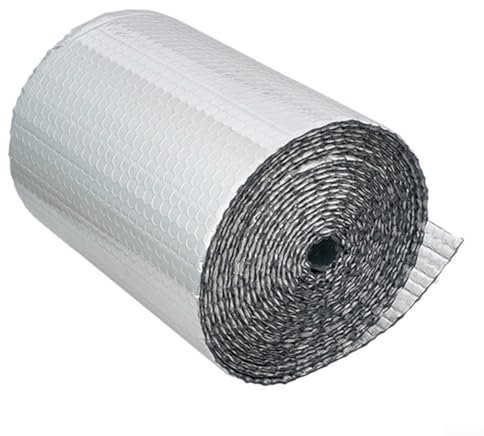 Rouleau d'isolation à bulles multi-usages, double feuille d'aluminium, 20 cm x 5 m, pour toits, murs, sols, camping-cars, garages