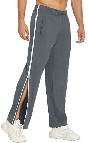 callmo Reha Hose Damen Herren Jogginghose seitlich zu öffnen Jogginghose Herren Baumwolle Sporthose Trainingshose mit durchgehendem Reissverschluss Jogginghose Herren Lang