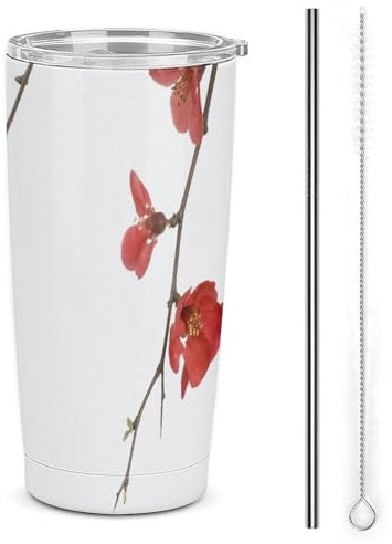 Xiputvl FleurS Mug ISotherme - ConServe La Température DeS BoiSSonS ChaudeS Et FroideS - ISolant En Acier Avec Paille Et Couvercle Étanche 30oz
