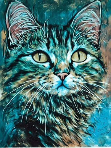 DIY Diamond Painting, Kitty Diamond Art Painting Kits for Adults, Kinder und Beginner Embroidery Pictures Arts Crafts for, Mosaikherstellung, Set for Wall Decoration Herbst Geschenk 90x120cm M-366