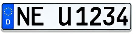 Kennzeichen-Fabrik Kfz Kennzeichen | 520 x 110 mm | Für Auto und Fahrradträger| Nummernschild | Autokennzeichen | DIN-Zertifiziert | individuelle Prägung