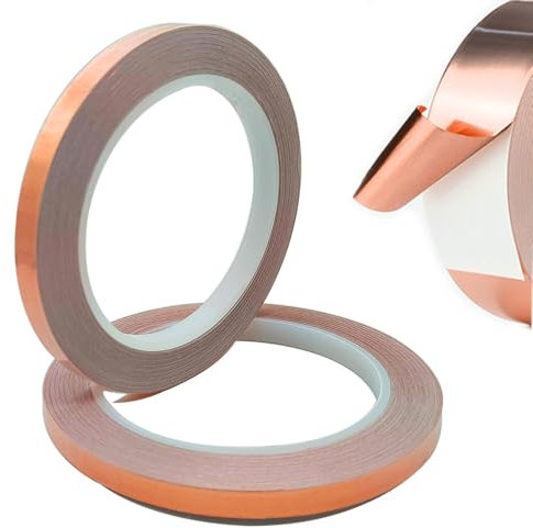 senvenelec (8 mm × 20 m × 2 pièces, avec ruban de blindage en feuille de cuivre, conducteur, blindage EMI et HF, circuit papier, entretien électrique, soudure, décoration - 2 rouleaux.