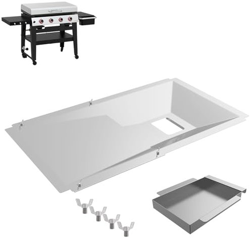 Universal Adjustable Grease Tray with Catch Pan for Nexgrill 720-0830H/720-0888S Parts, Drip Tray for Charbroil, Dyna Glo, for Kenmore, Expert Grill & More, Drip Pan Fits 3/4/5/6 Burner Gas Grills