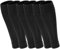 Geebuzz 3 Pairs Football Sock Sleeves, Pre-cut Football Sleeves compatible with grip socks, Shin Guards Sleeves for Football, Basketball, Rugby (Black, Medium)