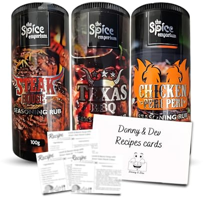 BBQ Seasoning Set: 3x The Spice Emporium Steak Rub, Texas BBQ & Peri Peri