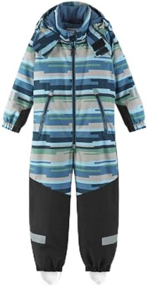 Reima Kurikka (5100131B-67A2) Winteroverall für Kinder, Marineblau-hellblau, wasserdicht, atmungsaktiv, mit Kapuze, Taschen, verstellbar