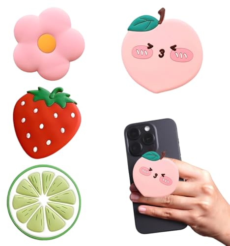 LAKJUOZ 4 Stück Handy-Griffe,Premium Handy Halterung,Sicherer Halt,Ausziehbarer Sockel Und Griff Für Smartphones Und Tablets Mit Einem, Klappbar Und Versenkbar