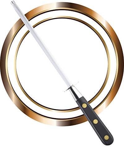 Veritable Sabatier Sharpening Honing Steel - High Chrome Steel, Full Tang, Triple Rivet, Easy Grip Handle. Keeping Kitchen, Butchers & Commercial Knives Conditioned. Sharper, Longer. Made in France