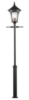Konstsmide Virgo 583-750 Standleuchte / B: 36cm T: 36cm H: 255cm / 1x100W / IP23 / lackiertes Aluminium / matt-schwarz