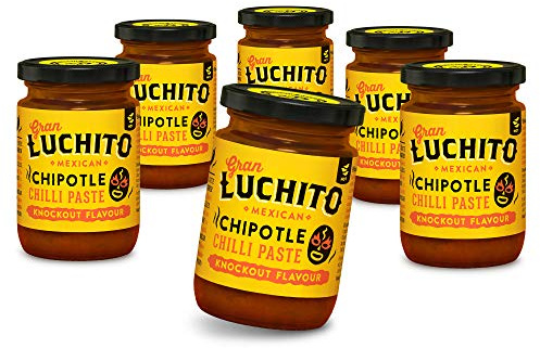 Gran Luchito Mexican Chipotle Chilli Paste 100g | Handmade in Mexico | Super Smoky Cooking Paste with A Medium to Hot Spice| Perfect for Cooking Mexican Food (Pack of 6)
