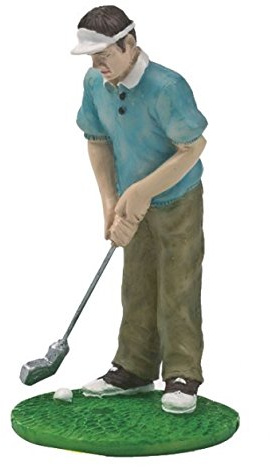 Culpitt Resin Golfer Cake Topper - 7.5cm Tall, Multi, Brown, 1pc, Cake Topper, Birthday, Farewell