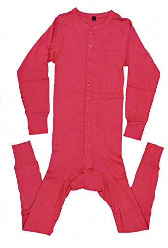 AW-Collection Long John Westernunterwäsche Einteiler mit Gesäßschlitz rot S-4XL (2XL)