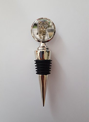 Cat Kitten Polished Metal Wine Bottle Stopper Ideal Birthday Keepsake Gift N590