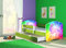 CLAMARO 'Fantasia Grün' 180 x 80 Kinderbett Set inkl. Matratze, Lattenrost und mit Bettkasten Schublade, mit verstellbarem Rausfallschutz und Kantenschutzleisten, Design: 18 Einhorn Regenbogen