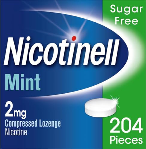 Nicotinell Mint Lozenge 2mg (204 Lozenges), Stop Smoking Aid, Sugar Free Nicotine Lozenges, Fresh Mint Flavour, 2mg Extra Strength for Heavy Smokers, Quit Smoking Aid, Value Pack