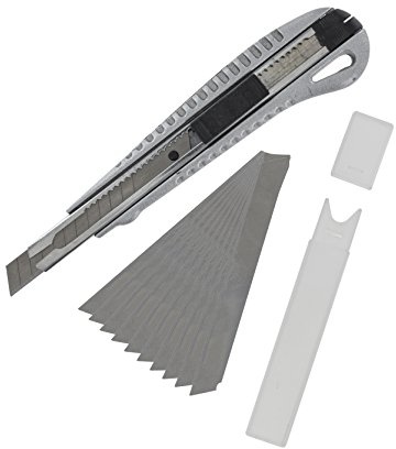 Modelcraft Snap Off Knife & 10 Blades (9mm), Silver