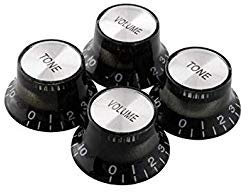 SimpleLife 2 Tone 2 Volume Gitarrensteuerknöpfe Silber Hut Bell Top Für Gibson Les Paul SG