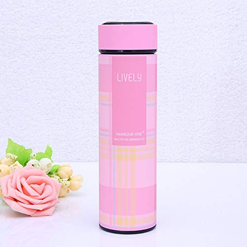 Termo Botella Agua Botella de vacío 500 ml Oficina matraz de vacío Acero inoxidable Matraz de vacío Matraz de vacío Matraz Rosa