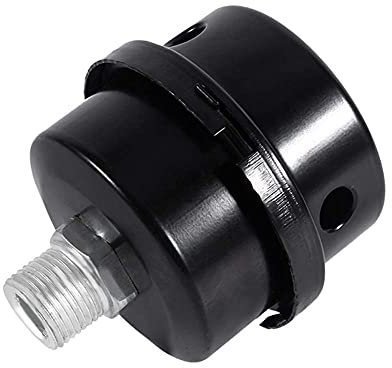 VOBOR Marmitta per Compressore D'Aria Filettatura Per Filtro di Aspirazione per Compressore D'Aria in Metallo Nero 3/8 16mm