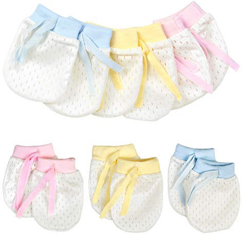 KATOOM 6 Paar Neugeborene Kratzhandschuhe Fäustlinge Baby Baumwollhandschuhe Anti Scratch Handschuh Säugling Kratzfäustel Infant Kleinkind Jungen Mädchen Kratzfäustlinge für Baby Care(4-12 Monaten)