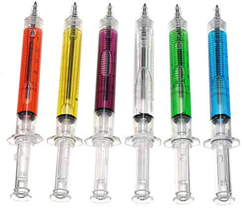Kugelschreiber in Spritzenform, modisch, für Krankenhaus, Krankenschwester, Zuhause, Schule, Büro, 6 Stück (zufällige Farbe)