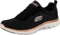 Skechers Flex Appeal 4.0 Brilliant View, Scarpe da ginnastica Donna, Black Mesh Rose Gold Trim, 36.5 EU