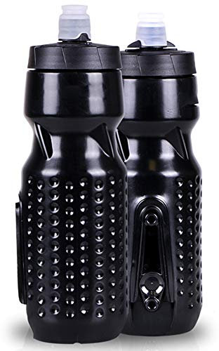 Lintat Bicycle Water Bottle with Magnetic Holder, Outdoor Portable Leakproof Sports Bottle Mountain Bike, 710ml, Black