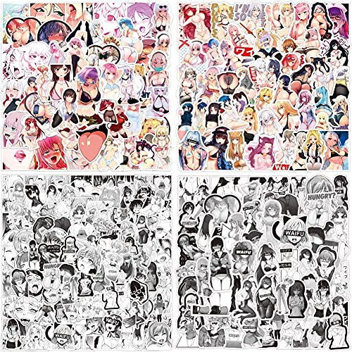 200St. Waifu Stickers Sexy Girl Wasserdichte Aufkleber Laptop Reisetasche Auto Skateboard Motorrad Fahrrad Gepäck Gitarre Fahrrad(Mehrfarbig, Schwarz und Weiss)