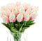 IPOPU 24 Stück rosa Tulpen, künstliche Blumen, hellrosa Tulpen, künstliche Blumen für Tulpen, Blumenarrangements, Heimdekoration, Hochzeit, Brautstrauß, Party, Babyparty, Tafelaufsätze (Hellrosa)