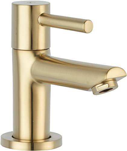 Saqu Shine Kaltwasserhahn für Gäste-WC Höhe 10.4 cm, Kaltwasserarmatur antibakteriell & langlebig, Waschtischarmatur Gold für Waschbecken